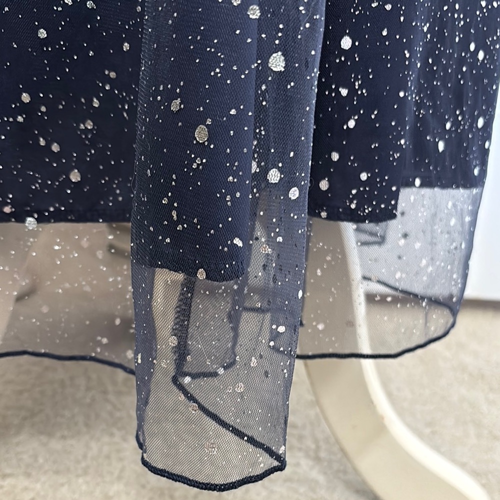 SHEIN Navy Blue Sparkle Long Sleeve Dress - Picture 11 of 15